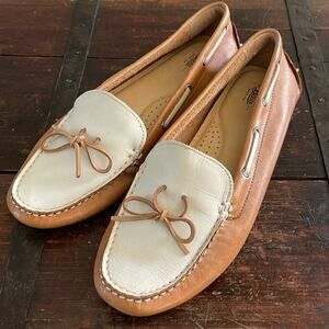 GH Bass Vintage Two-Tone Leather Driving Moc Size 10